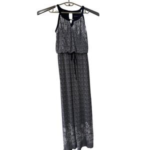Enfocus Studio Maxi Dress Women Size 8 Blue White Sleeveless Waist Defined